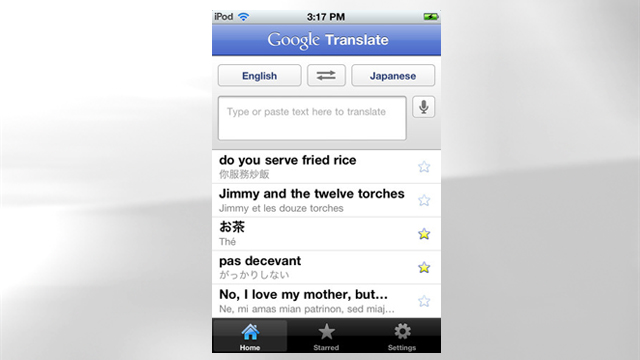 PHOTO: Google Translate's mobile app