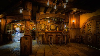 PHOTO: Green Dragon Inn located in Hobbiton, New Zealand offers movie fans the chance to drink their favorite brews and ales in the Hobbit-inspired pub
