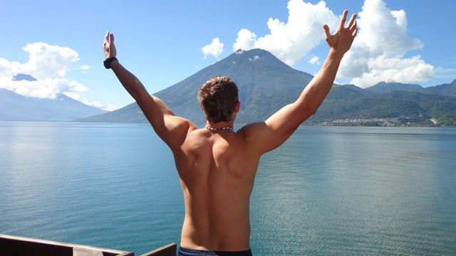 PHOTO: Adam Shepard in Lake Atitlan, Guatemala, October 2011.