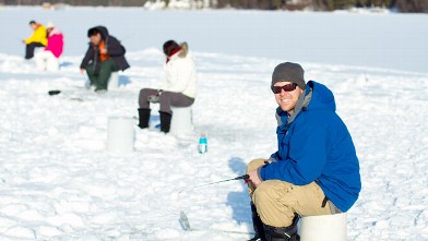 PHOTO: No casting required for ice fishing, just a hole drilled in the ice.