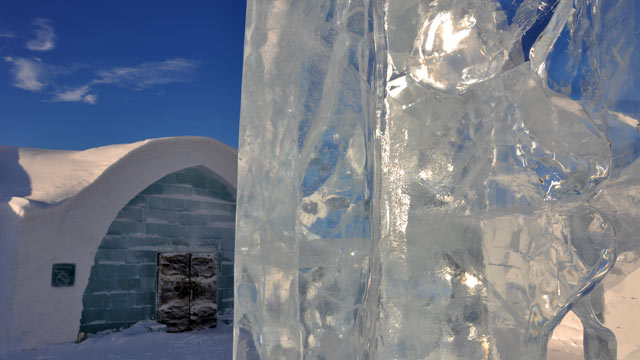 PHOTO: Ice Piazza: The sculpture by Lena Kriström greets guests