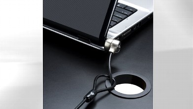 PHOTO: A laptop security lock is an essential gadget for safe traveling.