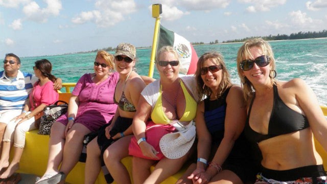 PHOTO: Melanie Jinkins (second from right) and her Carnival Triumph cruising companions,on their Cozumel, Mexico shore excursion.