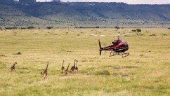 PHOTO: Elevating the African bush picnic to new heights quite literally, safari camp operator Cheli & Peacock Safaris now offers picnics on top of Mount Kenya. Helicopter up to the summit, where a healthy lunch and South African wines are arrayed on a bla