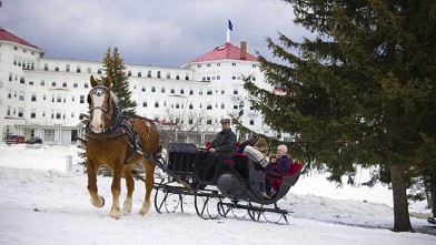 PHOTO: The grand historic Omni Mount Washington is located in famous Bretton Woods, which guests can survey on a traditional sleigh ride.