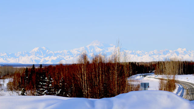 PHOTO: A snow-covered Mt. McKinley.