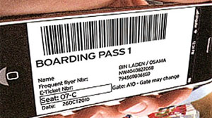 Osama Bin Laden boarding pass