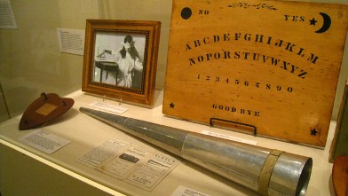 PHOTO: No illusions or actors here, folks. Instead, it's the world most extensive Ouija exhibit-a long-term installation at the Baltimore Museum of Industry, but with a special event on October 25th. The board game responsible for most people's most distu