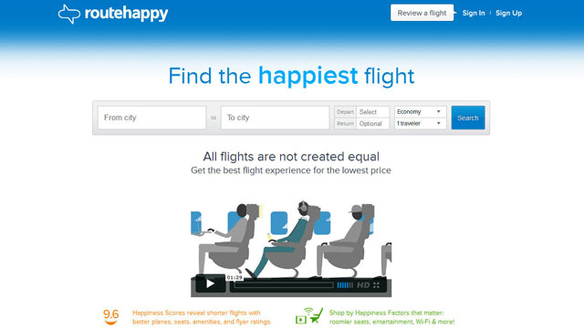 PHOTO: RouteHappy is a new site that promises to make your flights more enjoyable.