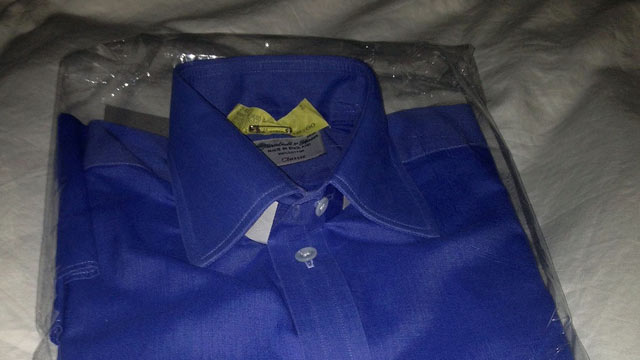 PHOTO: Freshly-pressed and boxed shirts from the dry cleaners