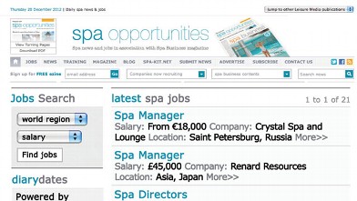 PHOTO: Spa and wellness job listings