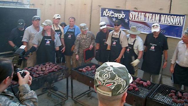 PHOTO Steak Team Mission prepares and serves steak dinners to soldiers in harms way to remote and hazardous areas determined by date and location by the US Military.