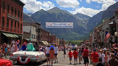 PHOTO: Telluride draws a spirited crowd for a parade, party and firemen's picnic that takes over the downtown strip.