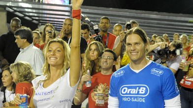 PHOTO: Super-couple Gisele Bundchen and Tom Brady let their hair down at Rio de Janeiro's world famous Carnival and caught many by surprise when they started to kiss in a very unusual public display of affection.