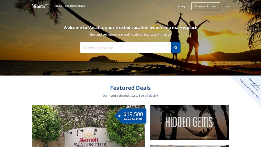 PHOTO: New site Vacatia offers a central hub for travelers interested in buying or selling a timeshare.