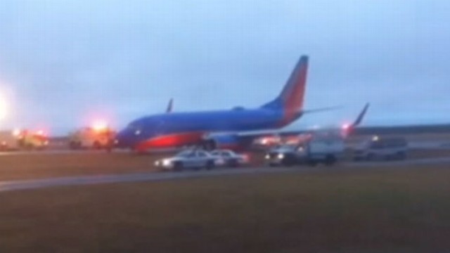 VIDEO: Passengers were forced to evacuate following what appeared to be a pilots wrong turn.