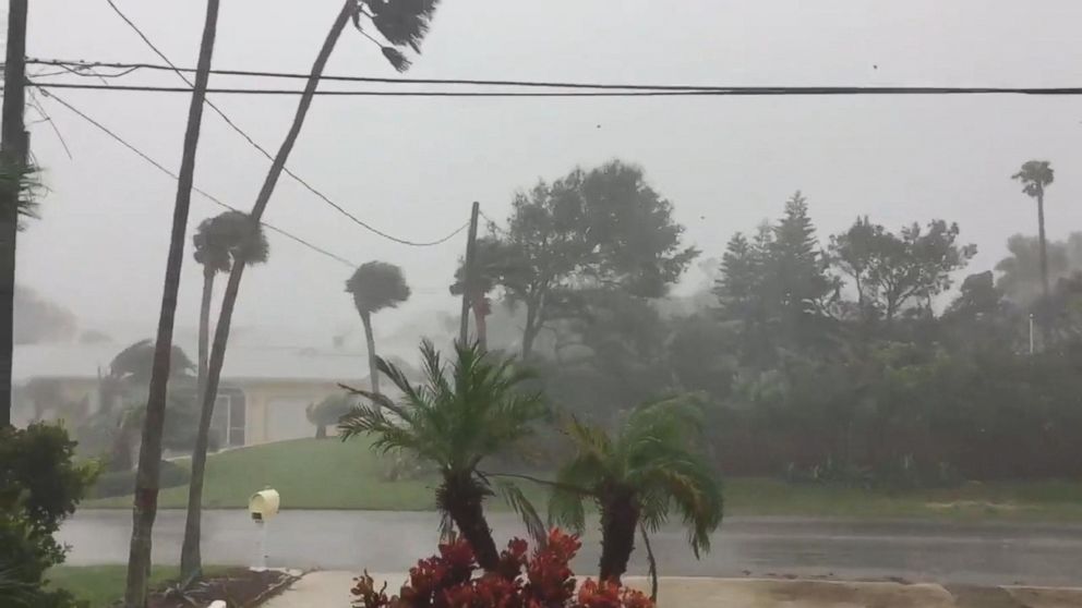Strong Winds From Hurricane Matthew Hit Daytona Beach Video  ABC News