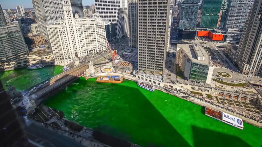 Timelapse video shows how Chicago River turns green for St. Patrick's