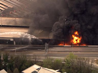 WATCH: Fire causes portion of I-85 in Atlanta to collapse