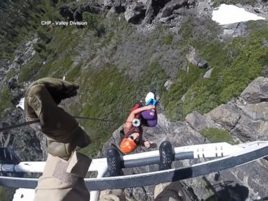 WATCH: Hiker rescue by helicopter captured on camera