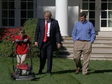 WATCH: Trump surprises 11-year-old boy who mowed Rose Garden lawn