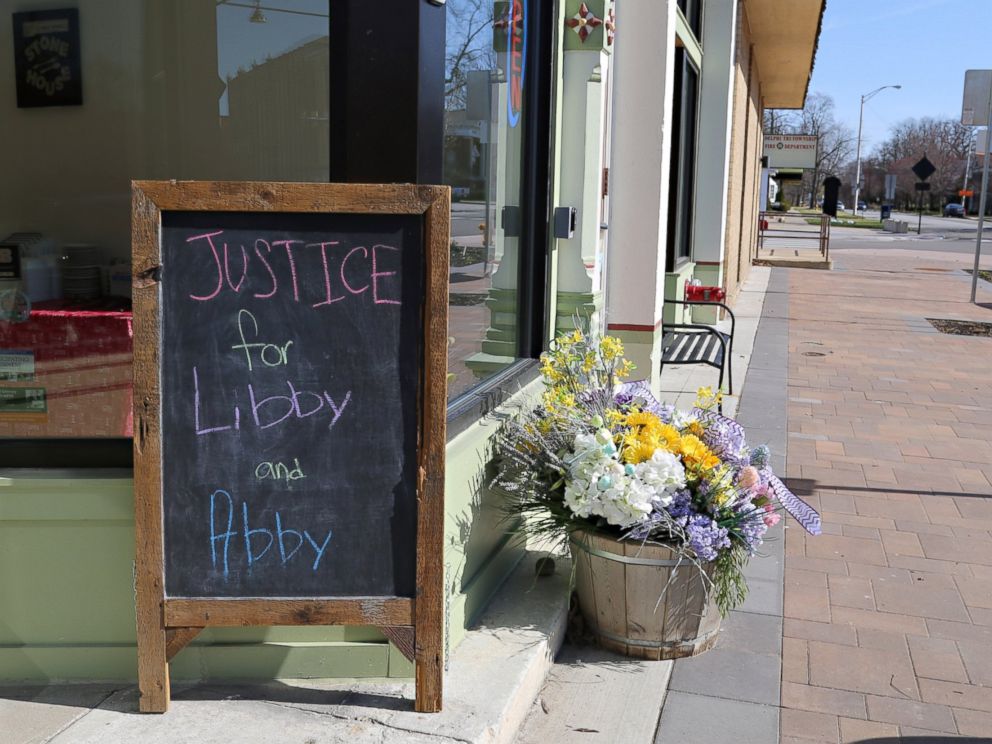 PHOTO: A sign in Delphi, Indiana, for Abby Williams and Libby German, who disappeared Feb. 14, 2017, and were found dead near a hiking trail. 