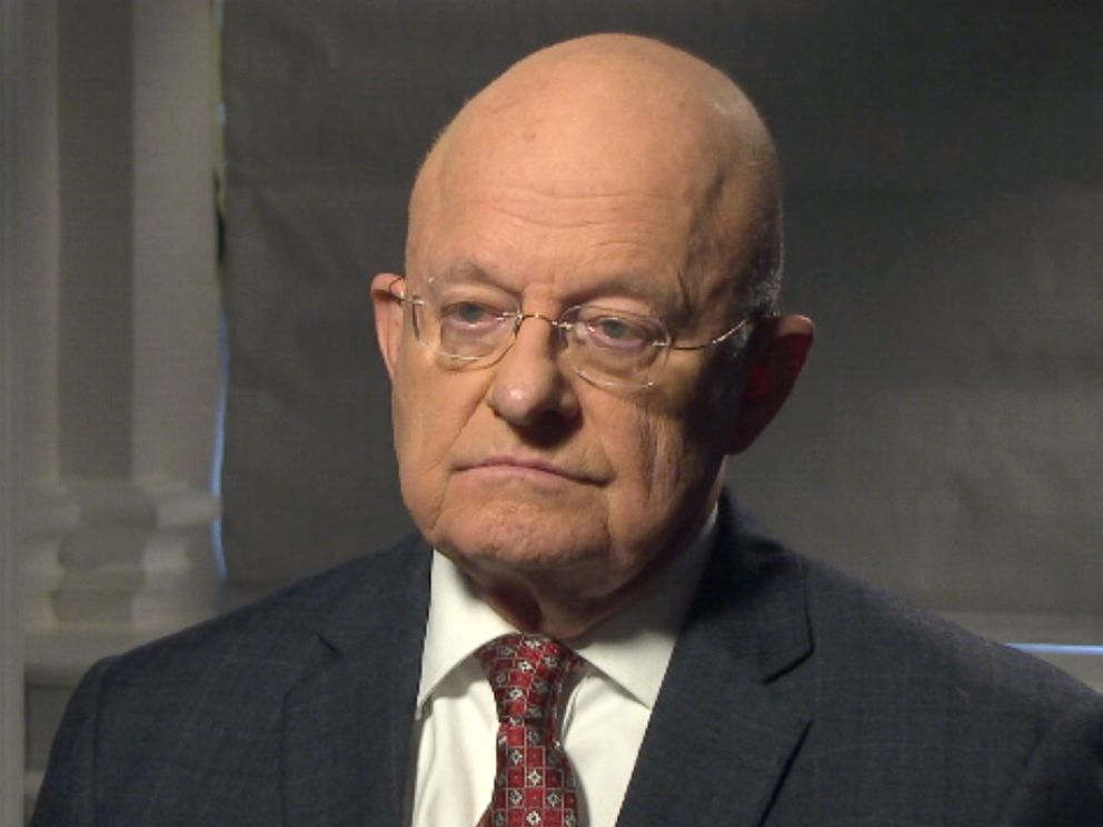 PHOTO: Former Director of National Intelligence James Clapper spoke with ABC News Brian Ross on Mar. 6, 2017 in Washington, D.C.