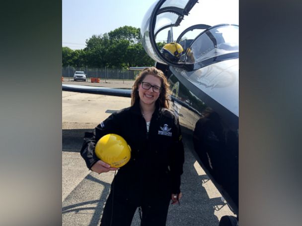 PHOTO: Morgan Korn survived the 25-minute flight over the Long Island Sound.