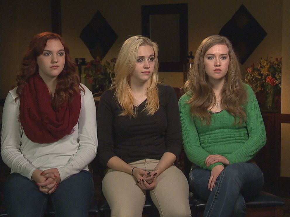 David Shepards three daughters Haley (right), Abigail (center) and Rachel Shepard (left) were present when their father took the stand at Dixons trial for murder.