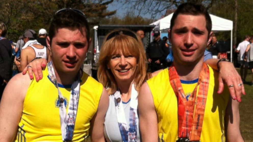 PHOTO: 23-year-old identical twins Alex and Jamie Schneider are severely autistic, but running has given them joy and relief from the frustrations of not being able to communicate.