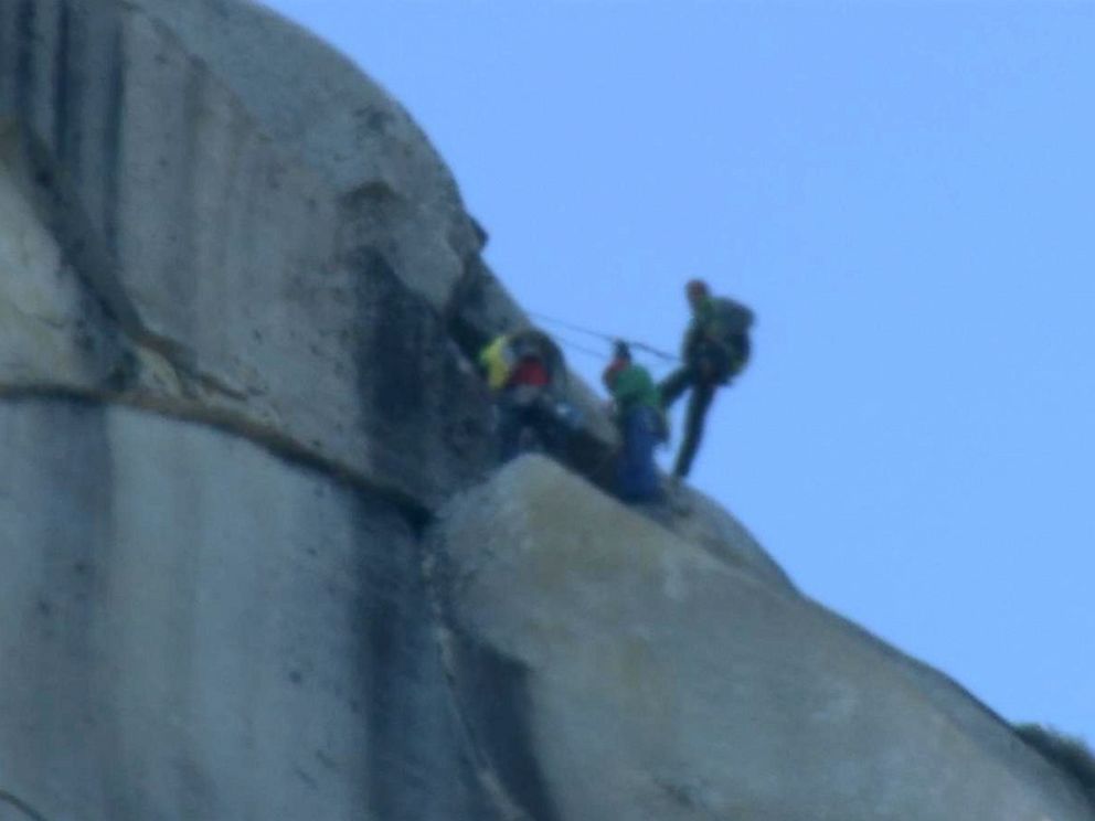 PHOTO: Tommy Caldwell and Kevin Jorgeson became the first to free-climb up the nearly vertical El Capitans Dawn Wall, Jan. 14, 2015.
