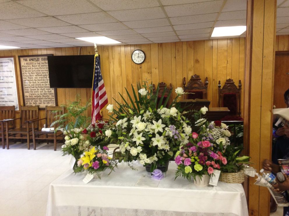 PHOTO: A memorial of flowers in the bible study room for the victims of the shooting at Charlestons Emanuel African Methodist Episcopal Church is pictured here on April 21, 2015.