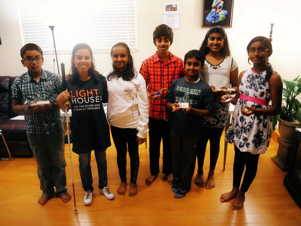 PHOTO: Hari Bhimaraju, 12, poses with her Monkey Science students at home in Cupertino, California.