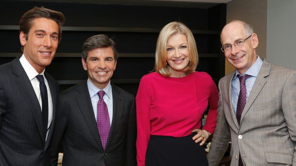 PHOTO: ABC News anchors David Muir, George Stephanopoulos and Diane Sawyer are pictured alongside ABC News President James Goldston in this June 25, 2014 photo.