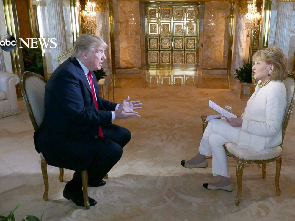 PHOTO: Donald Trump sits down with Barbara Walters for an interview to air on ABC News 20/20.