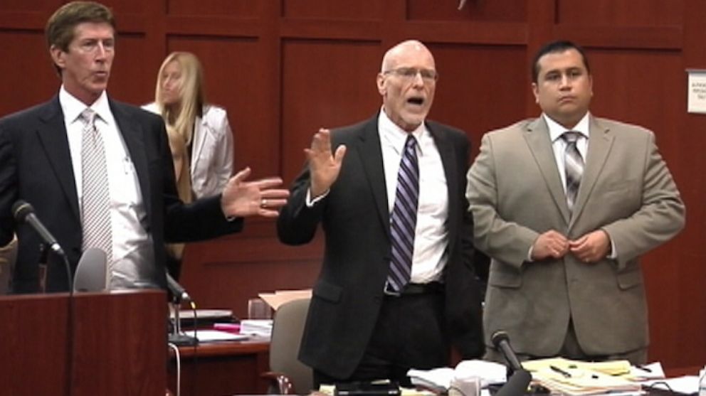 PHOTO: Zimmermans defense team reacts to Judge Debra Nelson walking out of court July 9, 2013 as a member of the Zimmerman defense team angrily complained about the long hours and lack of time the defense had to go over evidence it said the prosecution