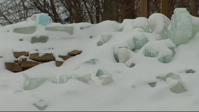 VIDEO: Gary Pruit used 700 blocks of ice to create the frozen wonder in his Minnesota front yard.