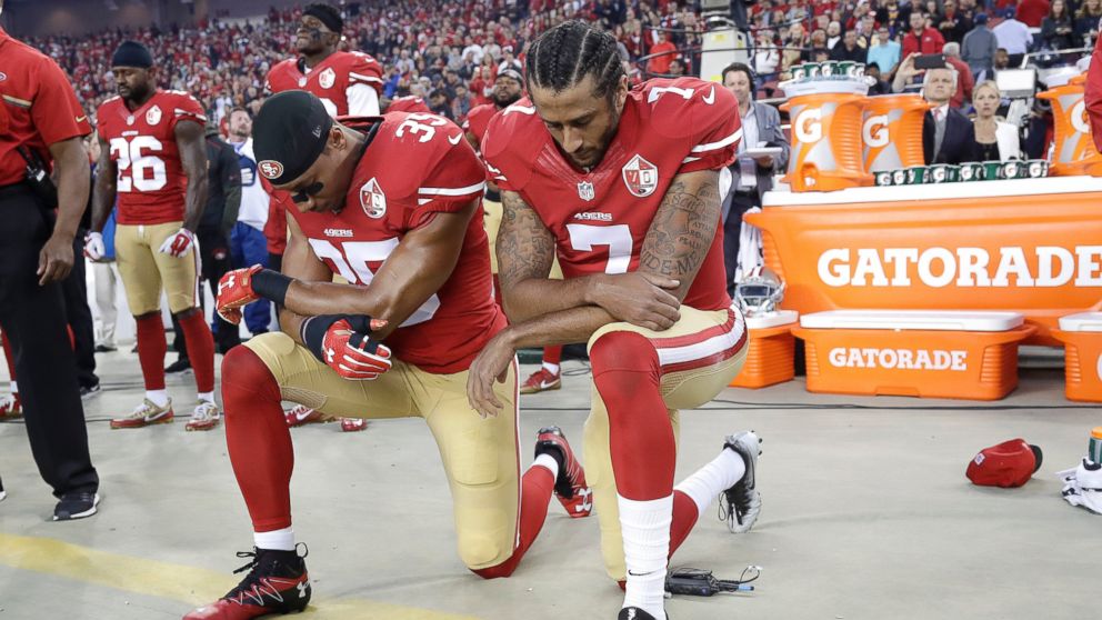 Colin Kaepernick Kneels During National Anthem On 'Monday Night ...