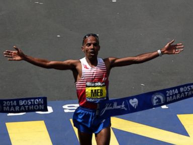 American Meb Keflezighi Wins Men's Boston Marathon