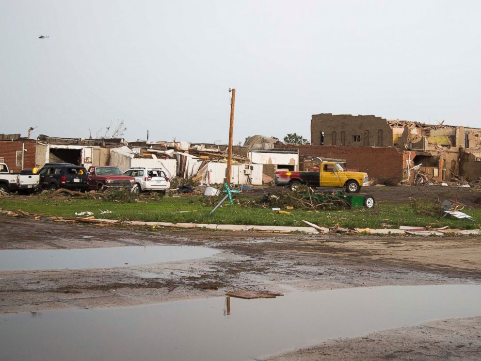 PHOTO: Severely damaged homes and buildings are seen after a tornado, June 16, 2014, in Pilger, Neb.