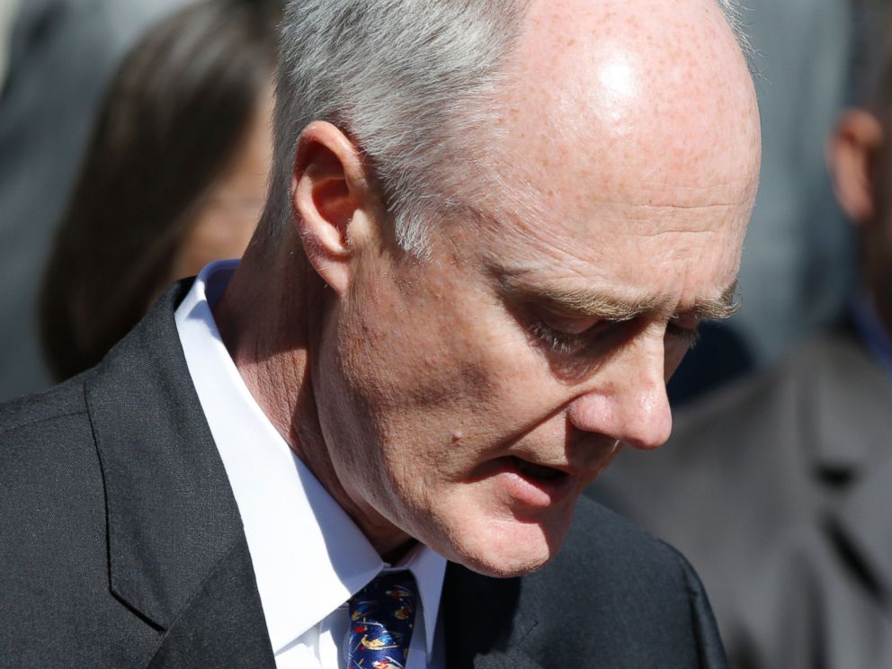 PHOTO: John Graham, father of student Hannah Graham, speaks to the media after the plea and sentencing of Jesse Matthew Jr. at the Albemarle Circuit Court in Charlottesville, Va., March 2, 2016.