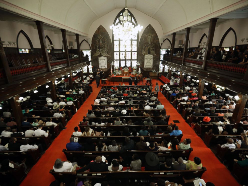Emanuel AME Church in Charleston Holds 1st Service Since Shooting.