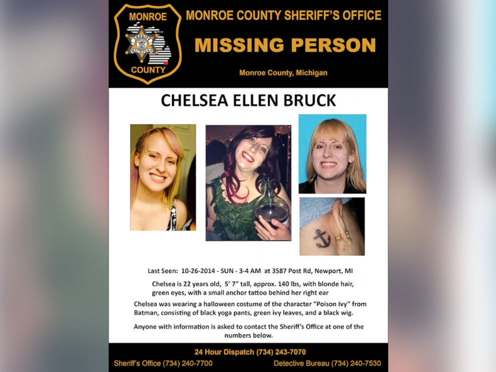 PHOTO: A search poster for Chelsea Bruck, provided by the Monroe County Sheriffs Office, is shown.