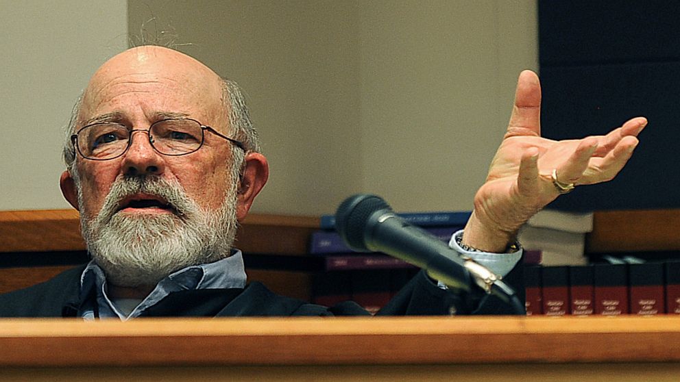 District Judge G. Todd Baugh presides at a hearing in Great Falls, Mont., in this undated file photo.