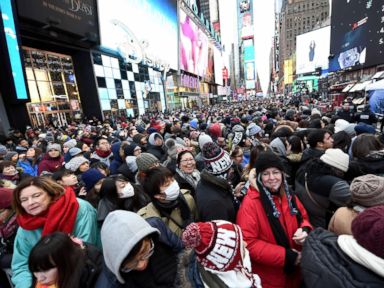 Hours Early, New Year's Revelers Fill Times Square