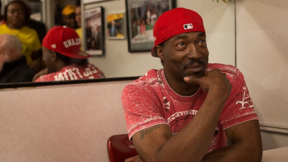 PHOTO: Charles Ramsey poses for customers at Bens Chili Bowl in downtown DC. 