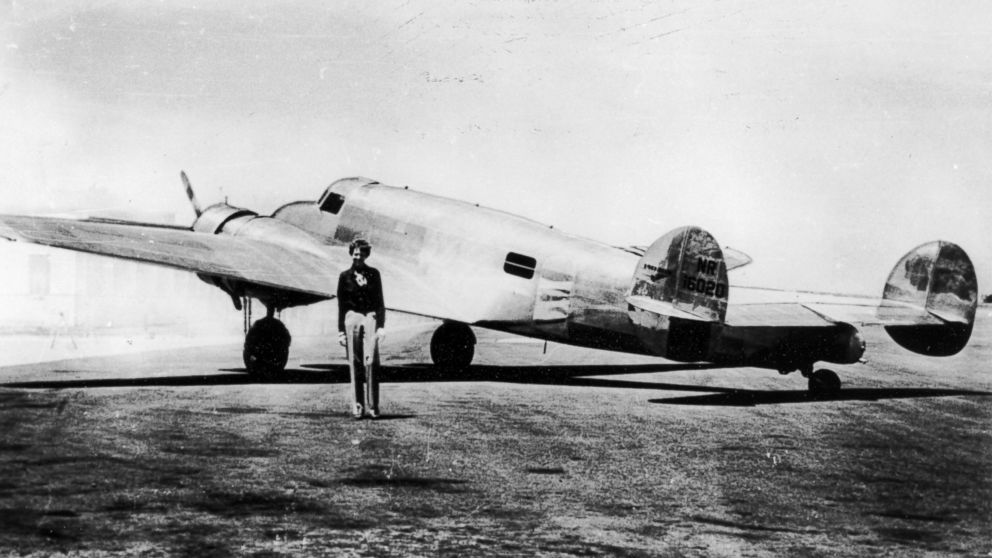 PHOTO: Amelia Earhart in front of her new plane, Electra, circa 1937.