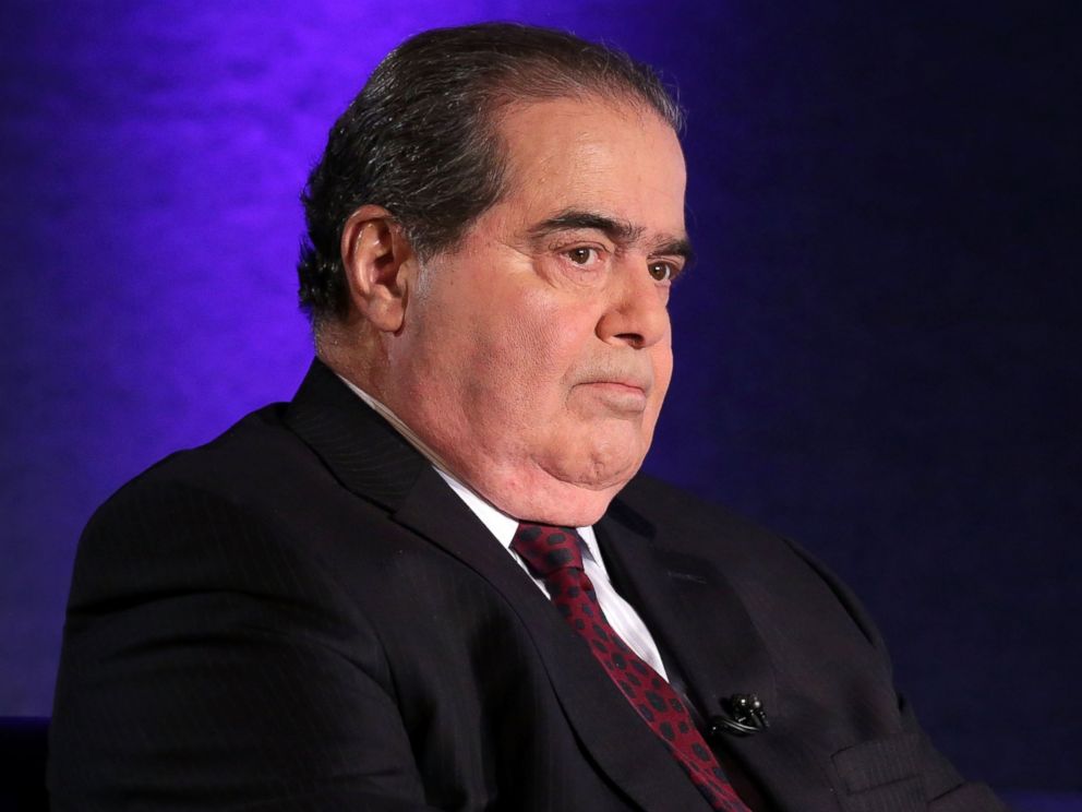 PHOTO: Supreme Court Justice Antonin Scalia waits for the beginning of the taping of The Kalb Report in Washington, April 17, 2014.