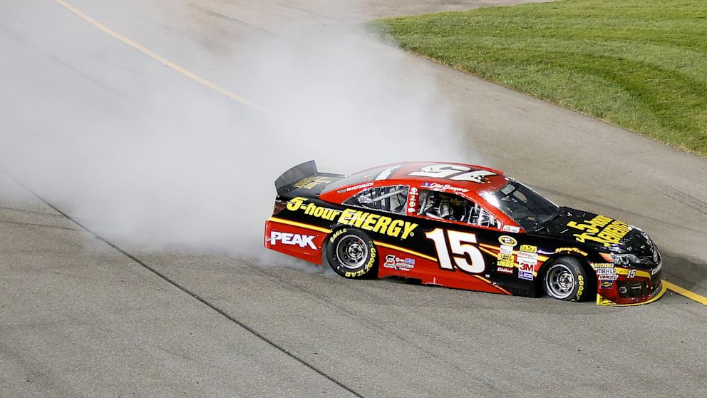 Clint Bowyer, driver of the #15 5-hour ENERGY Toyota, is involved in an on-track incident during the NASCAR Sprint Cup Series 56th Annual Federated Auto Parts 400 at Richmond International Raceway, Sept. 7, 2013, in Richmond, Va.