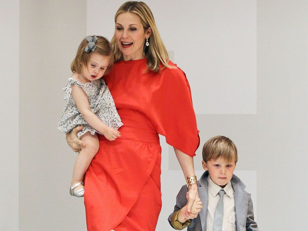 PHOTO: Kelly Rutherford, son Hermes, and daughter Helena walk the runway the Fendi Kids SS11 Domestic Debit Fashion presentation on April 14, 2011 in New York City.